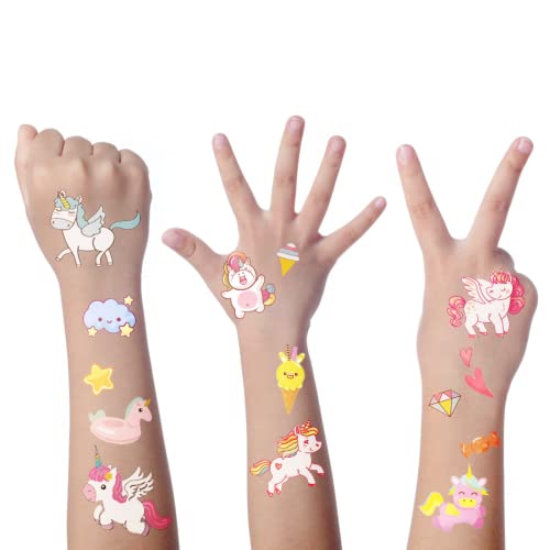 Tatuajes temporales para niños, 40 hojas de pegatinas de tatuajes temporales de estilos mixtos con unicornio / insecto / mundo marino / monstruos de dibujos animados para niños y niñas