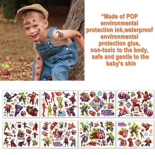 Tatuajes Temporales para Niños Niñas, Avengers Tatuajes Temporales, Tatuajes Falso de Avengers, Tatuajes para Niños, Tatuaje Pegatina Niños Cumpleaños, Regalo de Decor Fiesta para Niños y Niñas