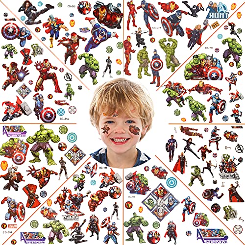 Tatuajes Temporales para Niños Niñas, Avengers Tatuajes Temporales, Tatuajes Falso de Avengers, Tatuajes para Niños, Tatuaje Pegatina Niños Cumpleaños, Regalo de Decor Fiesta para Niños y Niñas