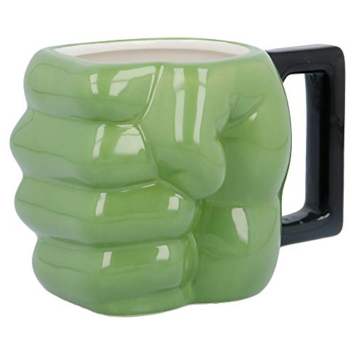 TAZA CERAMICA 3D PUÑO 450 ML HULK EN CAJA REGALO