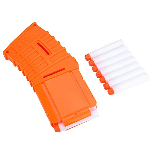 Tbest Clip de Bala Suave Darts Bullet Clips, 10 Dardos Recarga Rápida Clip Soft Bullet Reemplazo de Soporte de Clip de Revista reemplazo para Elite Serie Accesorio de Pistola de Juguete, Naranja