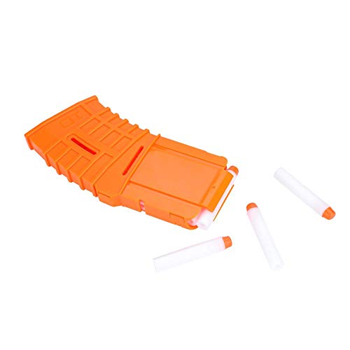 Tbest Clip de Bala Suave Darts Bullet Clips, 10 Dardos Recarga Rápida Clip Soft Bullet Reemplazo de Soporte de Clip de Revista reemplazo para Elite Serie Accesorio de Pistola de Juguete, Naranja