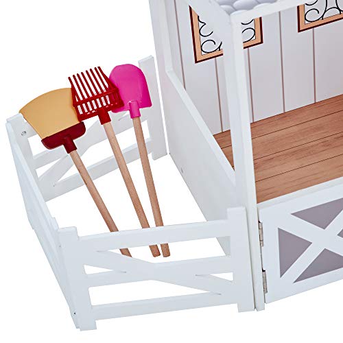 Teamson Kids Casa/Alquería De Muñecas Madera Blanco Y Muebles para Niños TD-12901A