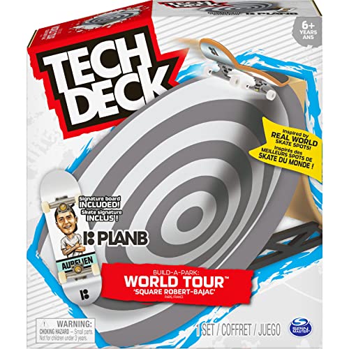 Tech Deck, Build-A-Park World Tour, Ramp Set with Signature Fingerboard (Styles Vary) for Ages 6 and Ted ACS BldaPkRp WrdTr M03 GML (Spin Master 6055721)