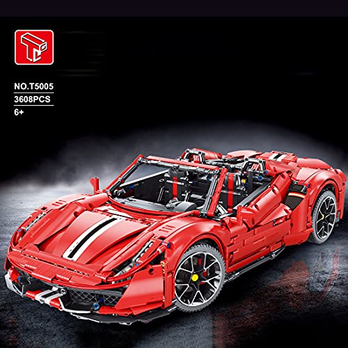 Technic Racing Sports Car Ferrari 488, MBKE 3608 Pcs 1:8 Scale Super Racing Car Building Kit para Ferrari 488 GTB, bloques de construcción compatibles con Lego Technic