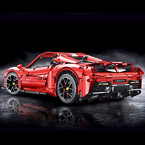 Technic Racing Sports Car Ferrari 488, MBKE 3608 Pcs 1:8 Scale Super Racing Car Building Kit para Ferrari 488 GTB, bloques de construcción compatibles con Lego Technic