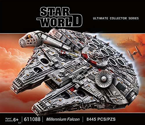 Technic Star Wars Millennium Falcon Falcon, modelo de nave, 8445 piezas, juego construcción nave estelar grande, juego de bloques construcción con abrazadera MOC A,84 * 56 * 21cm