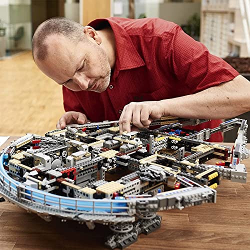 Technic Star Wars Millennium Falcon Falcon Starship Model, 7528 Piezas Juego Construcción Nave Espacial Grande USC Clamp Building Blocks Kit Construcción Compatible con Lego