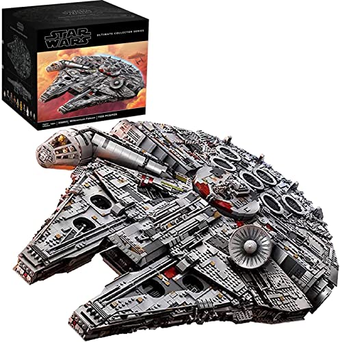 Technic Star Wars Millennium Falcon Falcon Starship Model, 7528 Piezas Juego Construcción Nave Espacial Grande USC Clamp Building Blocks Kit Construcción Compatible con Lego