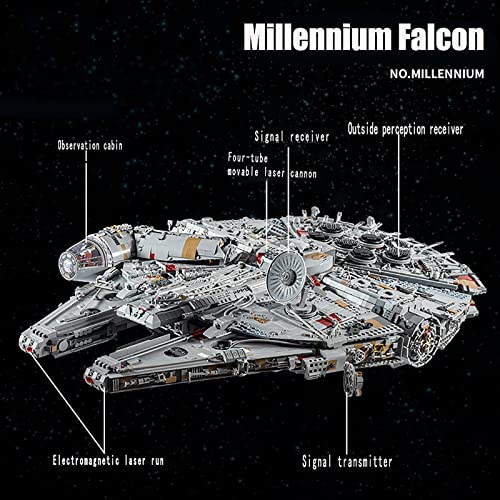 Technic Star Wars Millennium Falcon Starship Modelo MOC 12688PCS + Detalles Bloque de terminales USC restaurado Serie coleccionable compatible con otros modelos de la marca