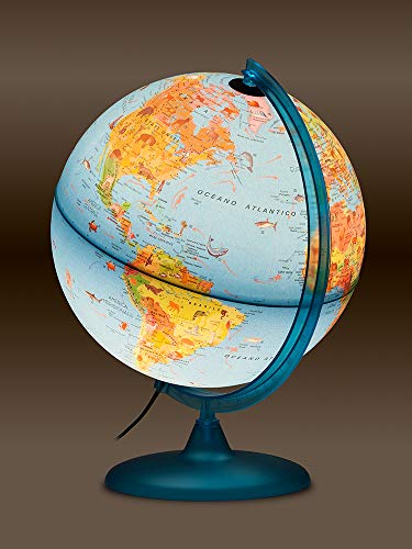 TECNODIDATTICA - 0325SASAITKBBGD6 – Globo terráqueo Safari con Libro, 25 cm