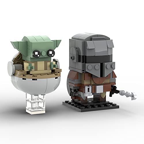 TENHORSES - Conjunto de construcción de mandalorano y niño, modelo de juego de construcción 226 piezas compatible con Lego brickheadz Star Wars