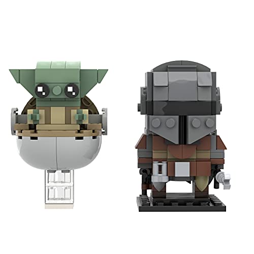 TENHORSES - Conjunto de construcción de mandalorano y niño, modelo de juego de construcción 226 piezas compatible con Lego brickheadz Star Wars