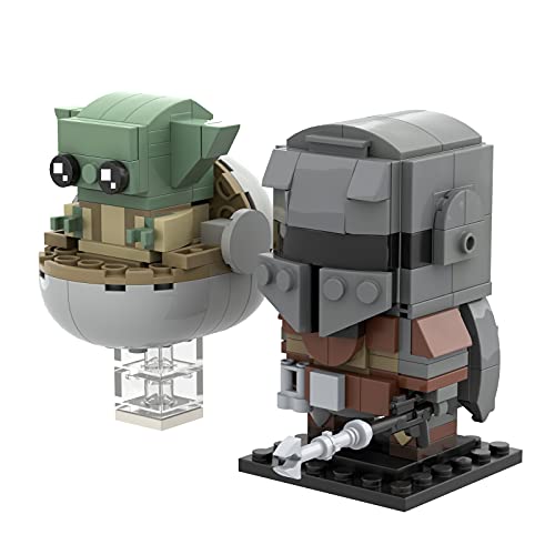 TENHORSES - Conjunto de construcción de mandalorano y niño, modelo de juego de construcción 226 piezas compatible con Lego brickheadz Star Wars