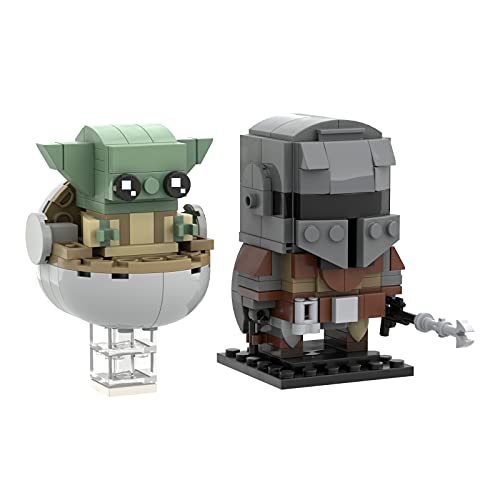 TENHORSES - Conjunto de construcción de mandalorano y niño, modelo de juego de construcción 226 piezas compatible con Lego brickheadz Star Wars