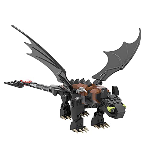 Tenhorses Toothless Furia Nocturna Negro como Entrenar a Tu Dragon 2 Juego de Bloques de construcción | Figurine d'Action Dragon Desdentado Toothless Figura Coleccionable | (234 Piezas)