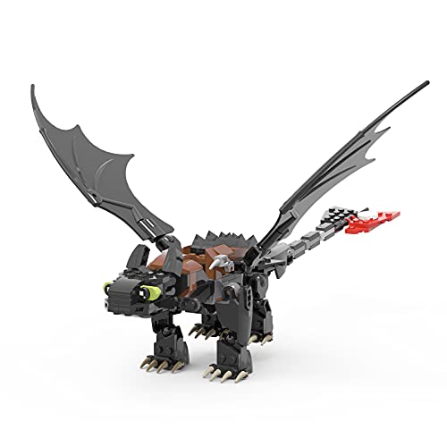 Tenhorses Toothless Furia Nocturna Negro como Entrenar a Tu Dragon 2 Juego de Bloques de construcción | Figurine d'Action Dragon Desdentado Toothless Figura Coleccionable | (234 Piezas)