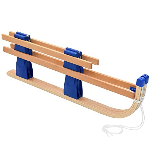 TGHY Trineo de Nieve de Madera para Niños de 80cm Trineo Plegable Tobogán con Cuerdas de Tracción y Corredores de Metal Juguete de Nieve para Niños Pequeños Deportes de Invierno