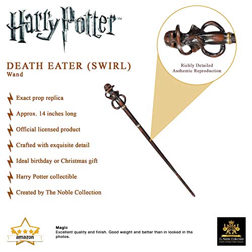 The Noble Collection Death Eater Varita - Swirl (Caja de Ventana)