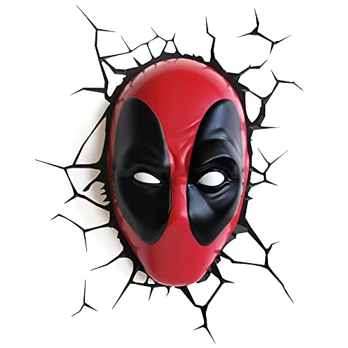 The Source Wholesale 20023 Marvel 3D Deco Light Deadpool Rojo/Negro