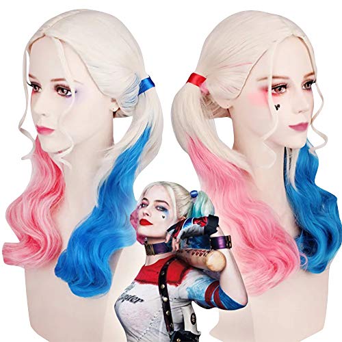 thematys Peluca Harley Quinn - Accesorios de Vestuario para Damas Carnaval y Cosplay - Ideal para Combinar con el Vestuario