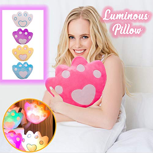 Theshy Juguete Lindo De Los NiñOs De La Felpa Suave De La Almohada Que Brilla Intensamente Luminosa del CorazóN Colorido - Peluches - Cojín 3D