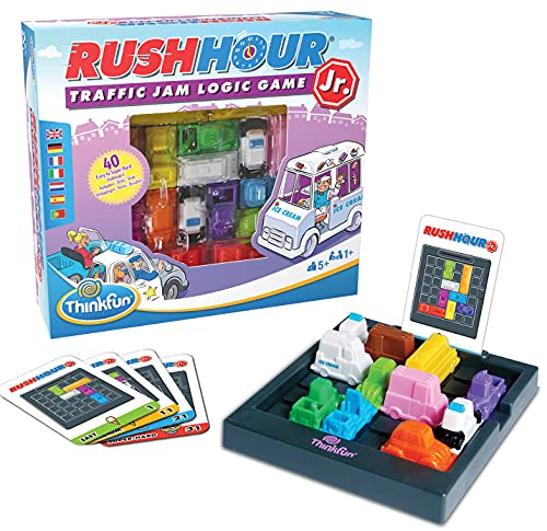 Think Fun Rush Hour Junior - Traffic Jam Logic Juego de desafío Cerebral y Juguete de Tallo para niños a Partir de 5 años (76437)