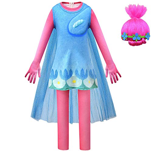 Thombase Troll 2 Movie Barb Queen Poppy Tiny Diamond Disfraz de Halloween para niños y niñas