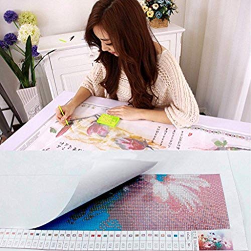 TianMai DIY 5D Kit de Pintura Diamante Bordado de Diamantes Pintura Pegada Por Número Kits Stitch Craft Kit Decoración Etiqueta de La Pared - Dos Lobos De Nieve, 30x40cm