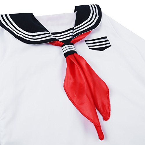 TiaoBug 3Pcs Mujer Disfraz de Chica Japonesa Cosplay Traje de Marinero JK Uniformes Escolares Japoneses y Coreanos Estilo Británico para Chicas S-XXL Blanco XXL