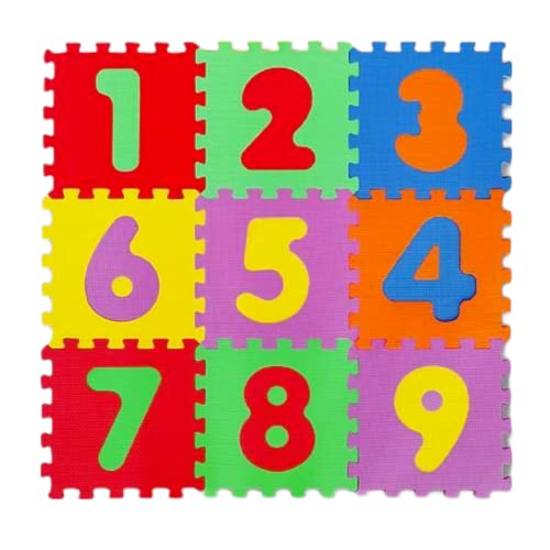 TIENDA EURASIA® Alfombra Puzzle para Bebe - Puzzle Infantil de Goma Eva - Pack 9 Piezas de 30 cm - Ideal para Superficie de Juego y Proteccion - Tapete de Suelo Puzzle Goma Eva (Numeros 9 Piezas)