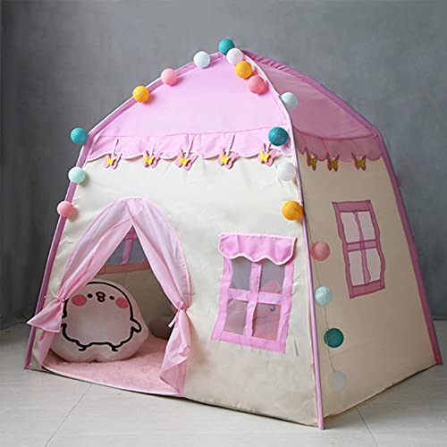 Tiendas de Campaña para Bebés y Niños, Plegables Tienda del Palacio de La Princesa Castle Portable Cabañas del Rincón de Los Cabritos para Interior y Al Aire Libre, Rosa