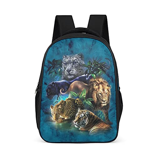 Tiger Leopard Lion Mochila escolar para adolescentes y niños, ligera para mujeres, bolsas de libros, mochila para niños, mochila para viajes, Gris brillante., Talla única,