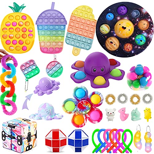 Tiktok Fidget Pack 35 piezas Sensory Fidget Toy Sets Push Bubble Fidget Toy Kits de estrés Ansiedad Juguetes El mejor regalo para adultos y niños (10)