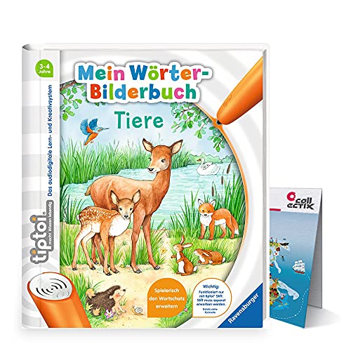 tiptoi Ravensburger - Libro de diccionarios (en alemán), diseño de animales y mapamundi para niños, a partir de 3 años