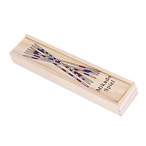 TKQIrene El bebé Educativo de Madera Tradicional Mikado Spiel Recogida de Juguetes palillo de Madera sobresale hacia Arriba con la Caja del Juego