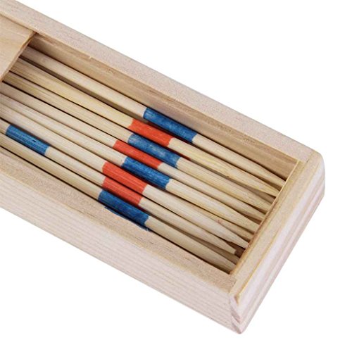 TKQIrene El bebé Educativo de Madera Tradicional Mikado Spiel Recogida de Juguetes palillo de Madera sobresale hacia Arriba con la Caja del Juego