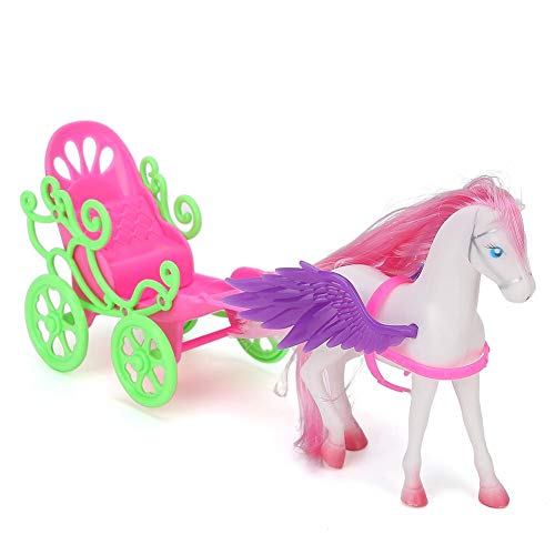 Tnfeeon Mini Juguete de Carro tirado por Caballos para niños, carruaje de Boda Novedad Mini Figura Regalo para niños niñas niños bebé