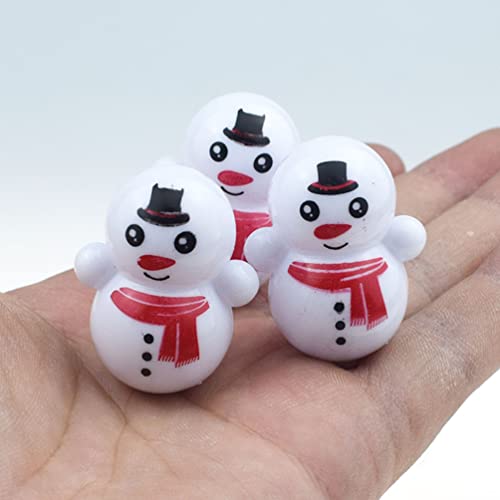 Toddmomy 25Pcs Mini Vacador de Madera Toys Toys Muñeco de Nieve Roly Poly Mini Navidad Adornos Novedad Montessori Juguete para Chicas Boy ( )