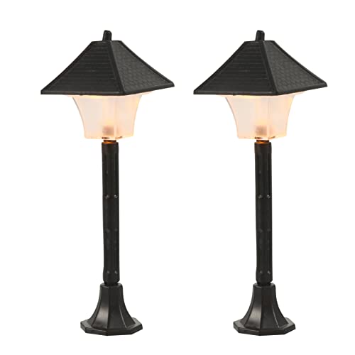 Toddmomy 2Pcs Mini Street Light Models LED LED UP Lámpara de Calle en Miniatura Lámpara de Tren Ferroviaria Post Decorative Dollhouse Streetlight Fiesta de Navidad Regalos