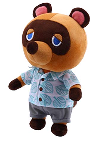 Tom Nook Juguete Munecos de Peluche de Mapache Juego de Juguetes de Peluche de Dibujos Animados para Regalo de Cumpleanos Decoracion del Hogar, 11 pulgadas