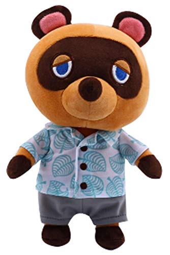 Tom Nook Juguete Munecos de Peluche de Mapache Juego de Juguetes de Peluche de Dibujos Animados para Regalo de Cumpleanos Decoracion del Hogar, 11 pulgadas