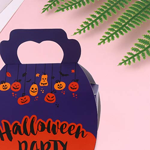 Tomaibaby Cajas de Halloween Bolsas de Golosinas Bolsas de Dulces Cajas de Trucos O Golosinas con Asa Bolsas de Regalo de Dulces Portátiles para Niños Suministros de Fiesta de Halloween -