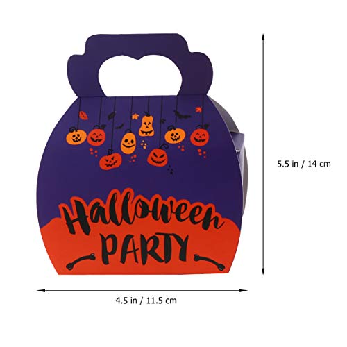 Tomaibaby Cajas de Halloween Bolsas de Golosinas Bolsas de Dulces Cajas de Trucos O Golosinas con Asa Bolsas de Regalo de Dulces Portátiles para Niños Suministros de Fiesta de Halloween -