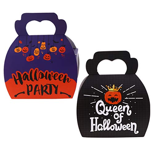 Tomaibaby Cajas de Halloween Bolsas de Golosinas Bolsas de Dulces Cajas de Trucos O Golosinas con Asa Bolsas de Regalo de Dulces Portátiles para Niños Suministros de Fiesta de Halloween -