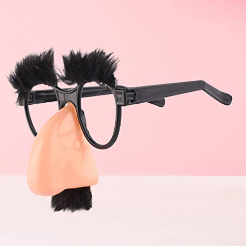 Tomaibaby Gran nariz divertidas gafas con cejas y bigote, revestimiento de plástico, gafas decorativas para Halloween, fiestas de cumpleaños, máscaras, accesorios de cosplay