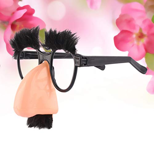 Tomaibaby Gran nariz divertidas gafas con cejas y bigote, revestimiento de plástico, gafas decorativas para Halloween, fiestas de cumpleaños, máscaras, accesorios de cosplay