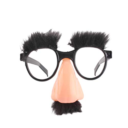 Tomaibaby Gran nariz divertidas gafas con cejas y bigote, revestimiento de plástico, gafas decorativas para Halloween, fiestas de cumpleaños, máscaras, accesorios de cosplay