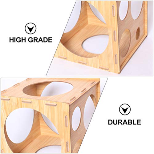 TomaiBaby Herramienta de Medición del Tamaño del Globo Agujeros Grandes Caja del Cubo del Calibrador del Globo Caja Plegable del Calibrador del Globo de Madera DIY Arcos del Globo del