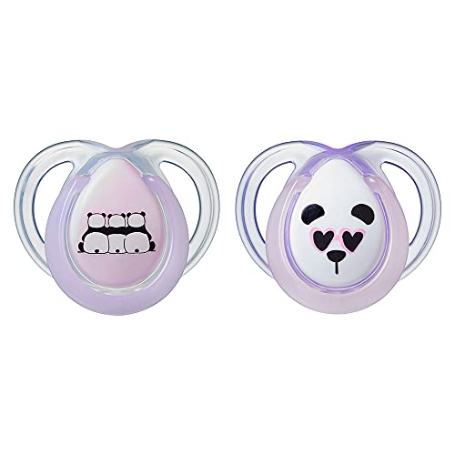 Tommee Tippee Juego de 2 piruletas clásicas 0/6 meses (colores al azar, rosa/azul/transparente)